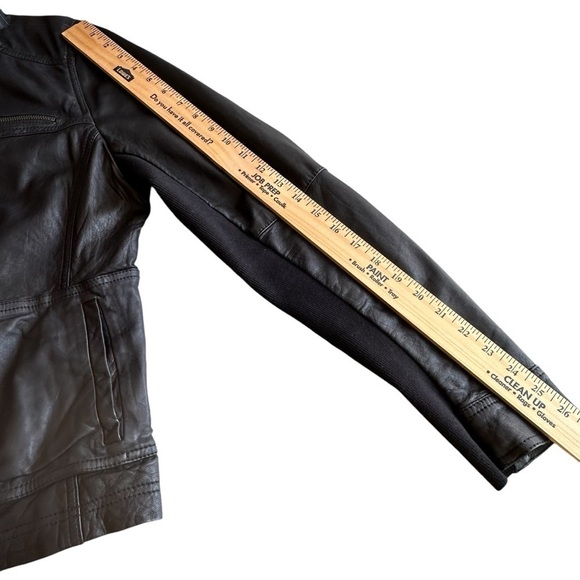 Caslon extra large black leather bomber jacket - Picture 10 of 12